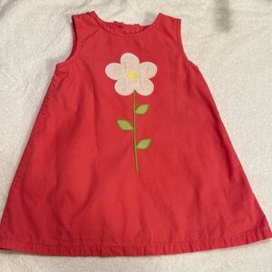Gymboree Infant Girls 6-12M Coral Sleeveless Dress with Floral Design